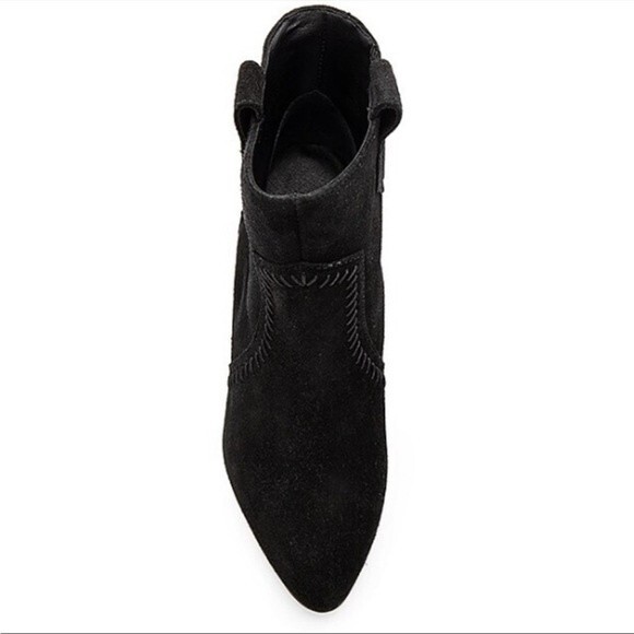 Rebecca Minkoff Black Bianca Suede Wedge Booties, Size 6.5 - Picture 3 of 12